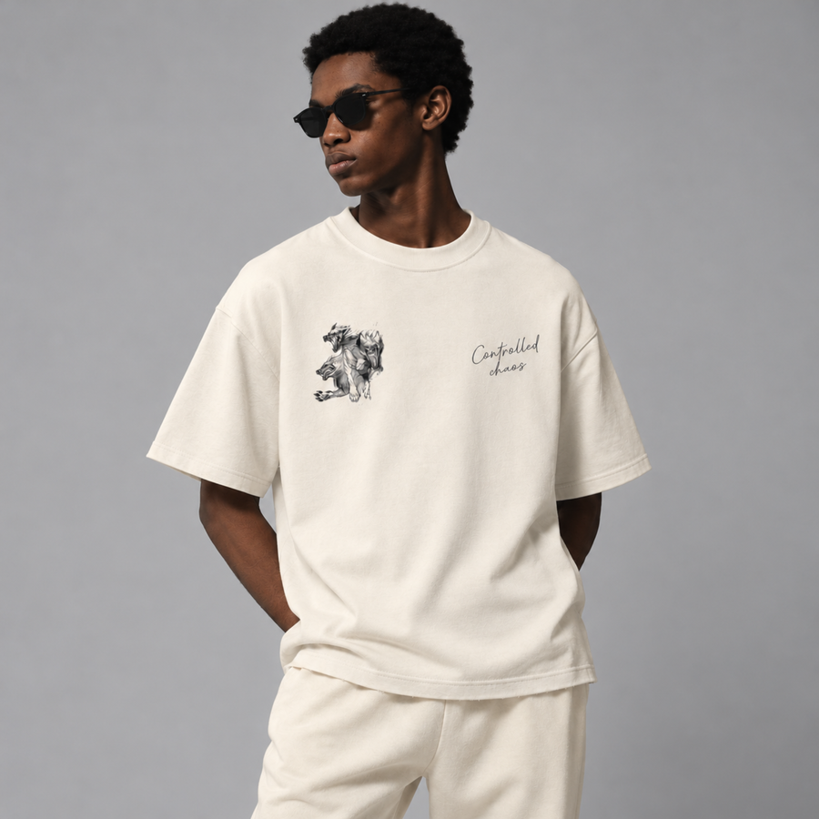 The Chaotic Wolf Tee - Off White