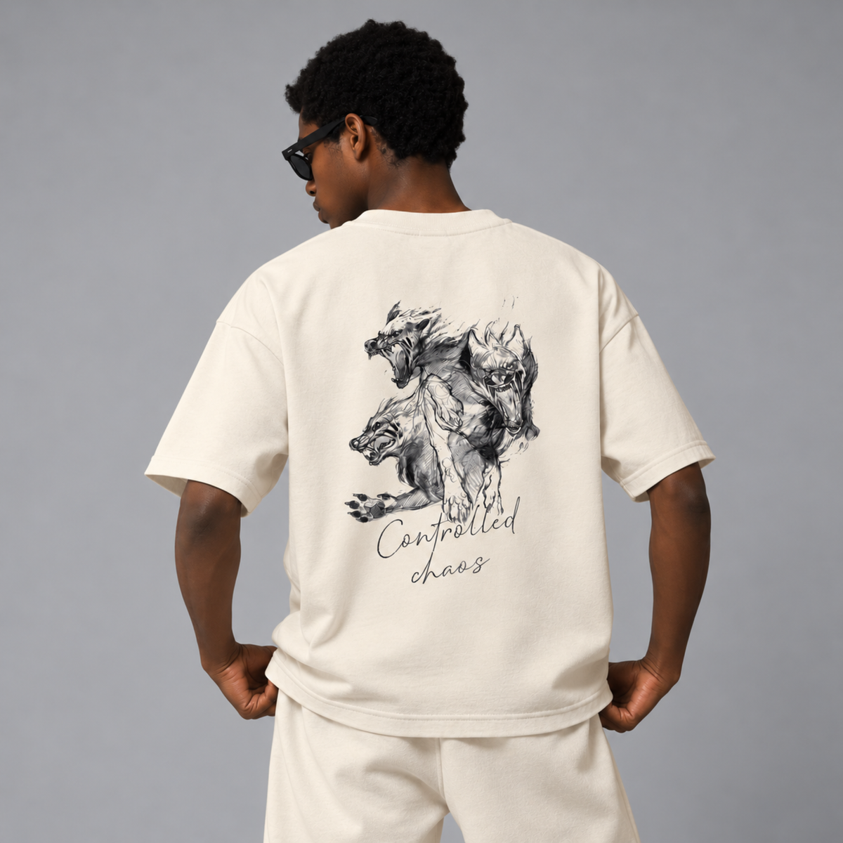 The Chaotic Wolf Tee - Off White