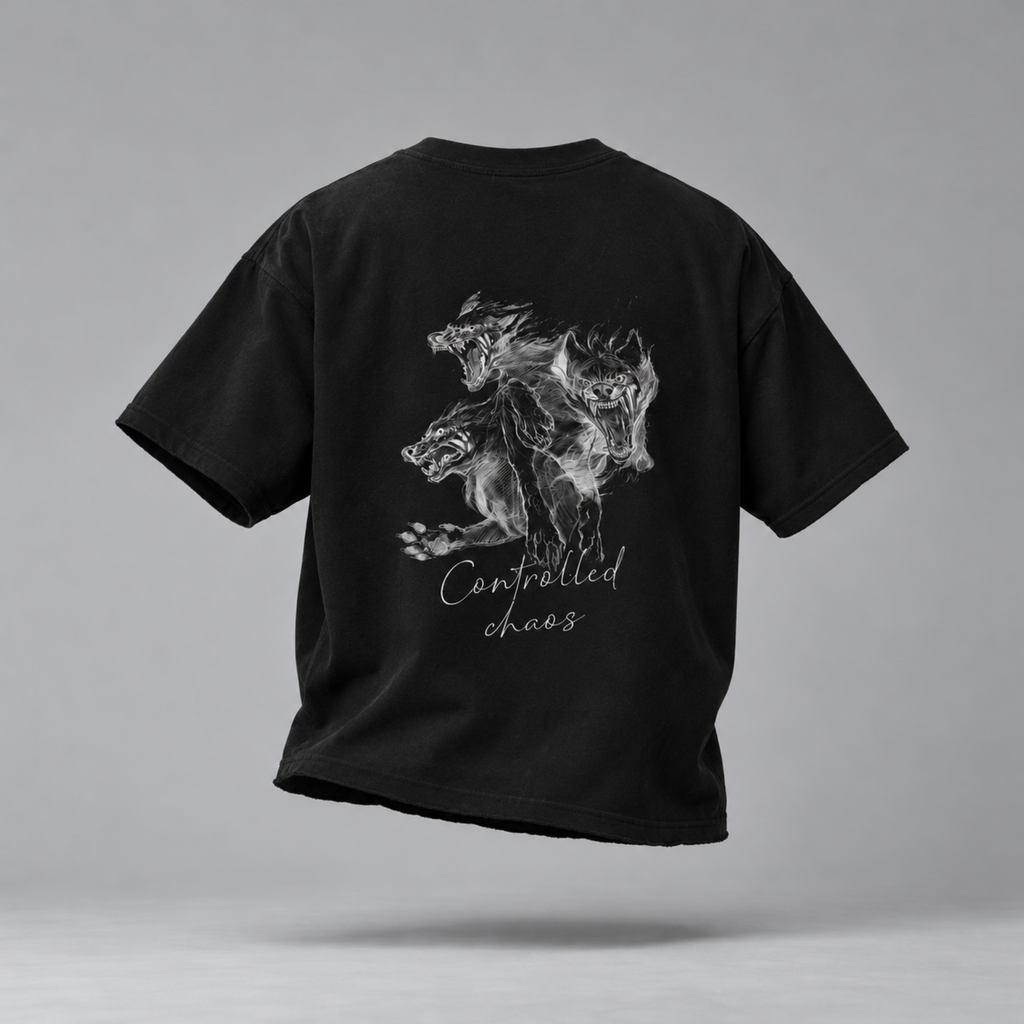 The Chaotic Wolf Tee - Black