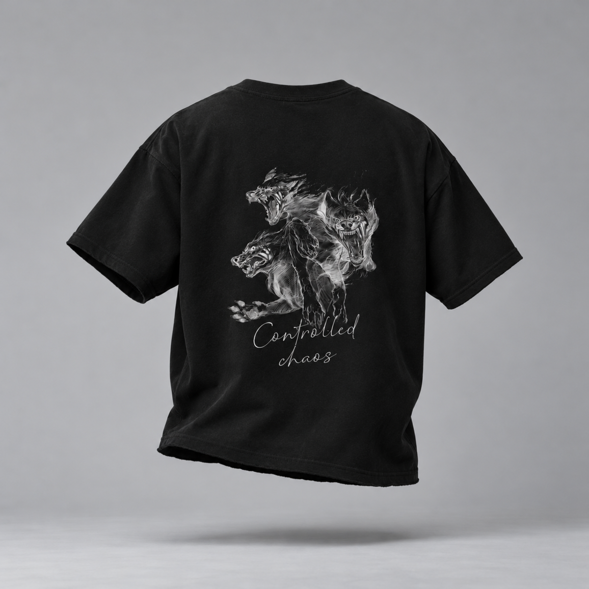 The Chaotic Wolf Tee - Black