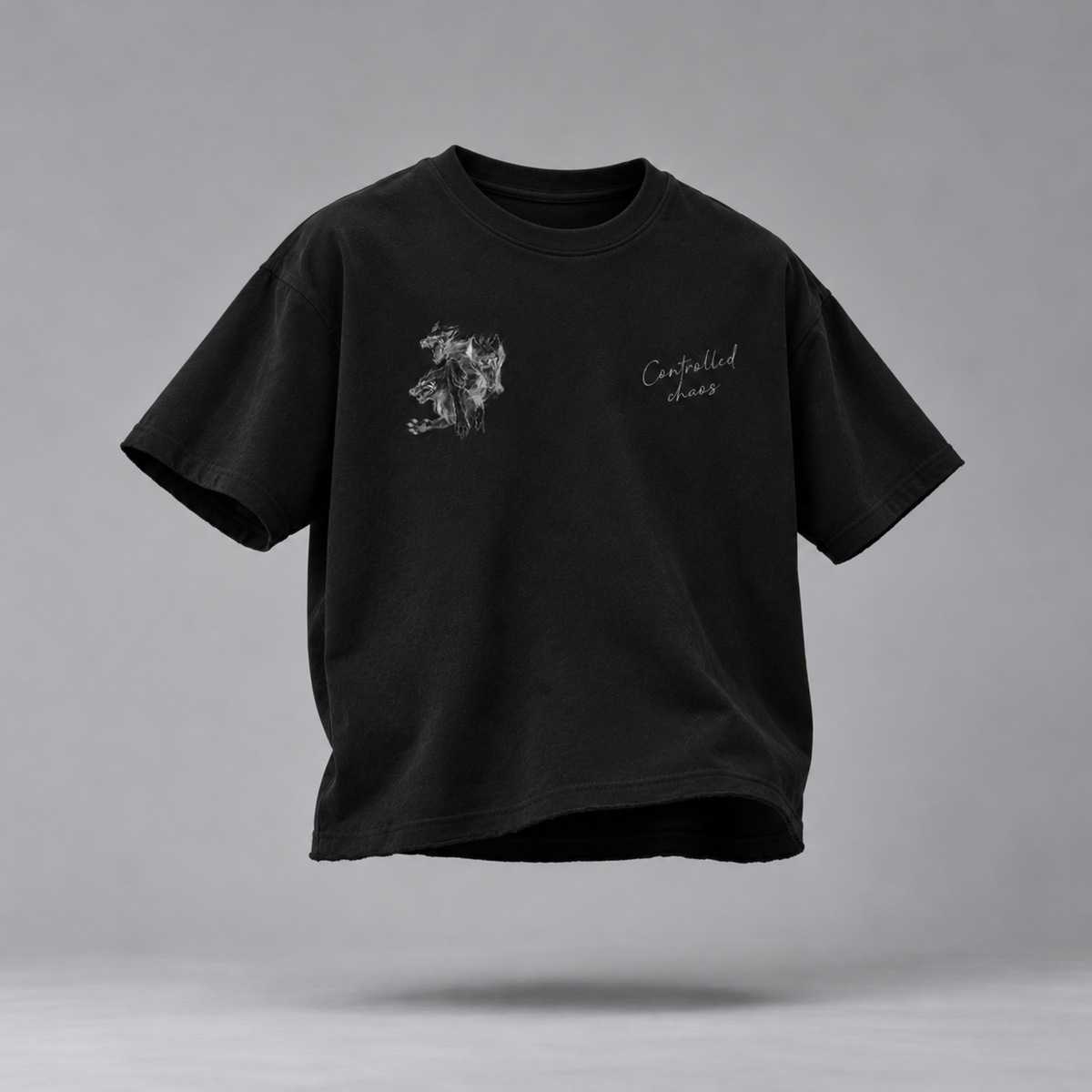 The Chaotic Wolf Tee - Black