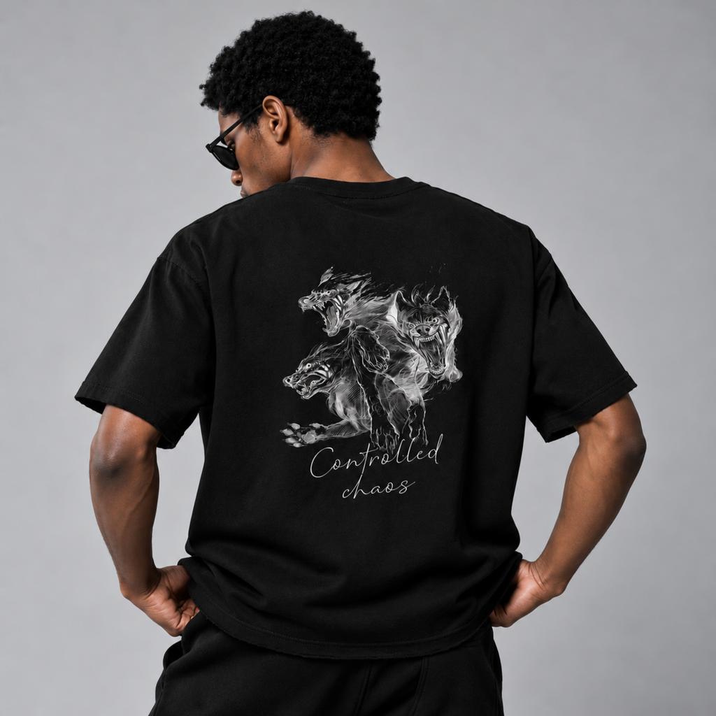The Chaotic Wolf Tee - Black