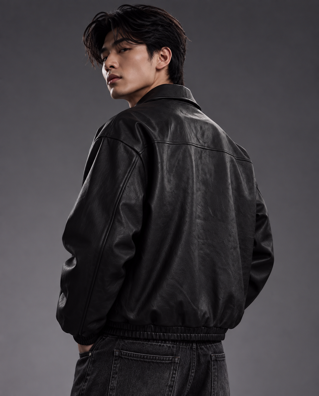 Floral Embroidered Leather Jacket