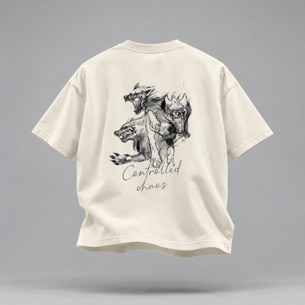 The Chaotic Wolf Tee - Off White
