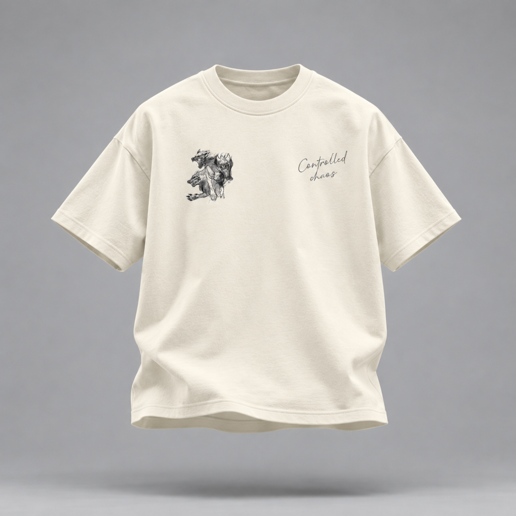 The Chaotic Wolf Tee - Off White