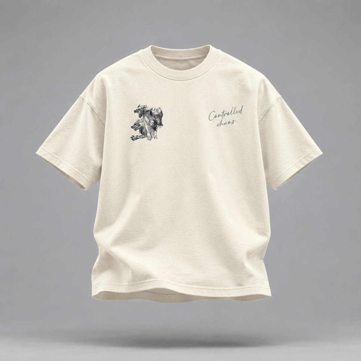 The Chaotic Wolf Tee - Off White