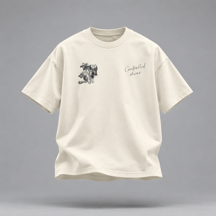 The Chaotic Wolf Tee - Off White - alternate view