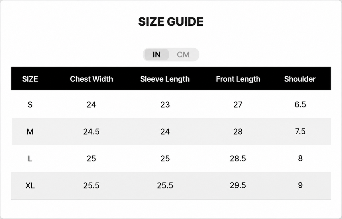 Size Chart
