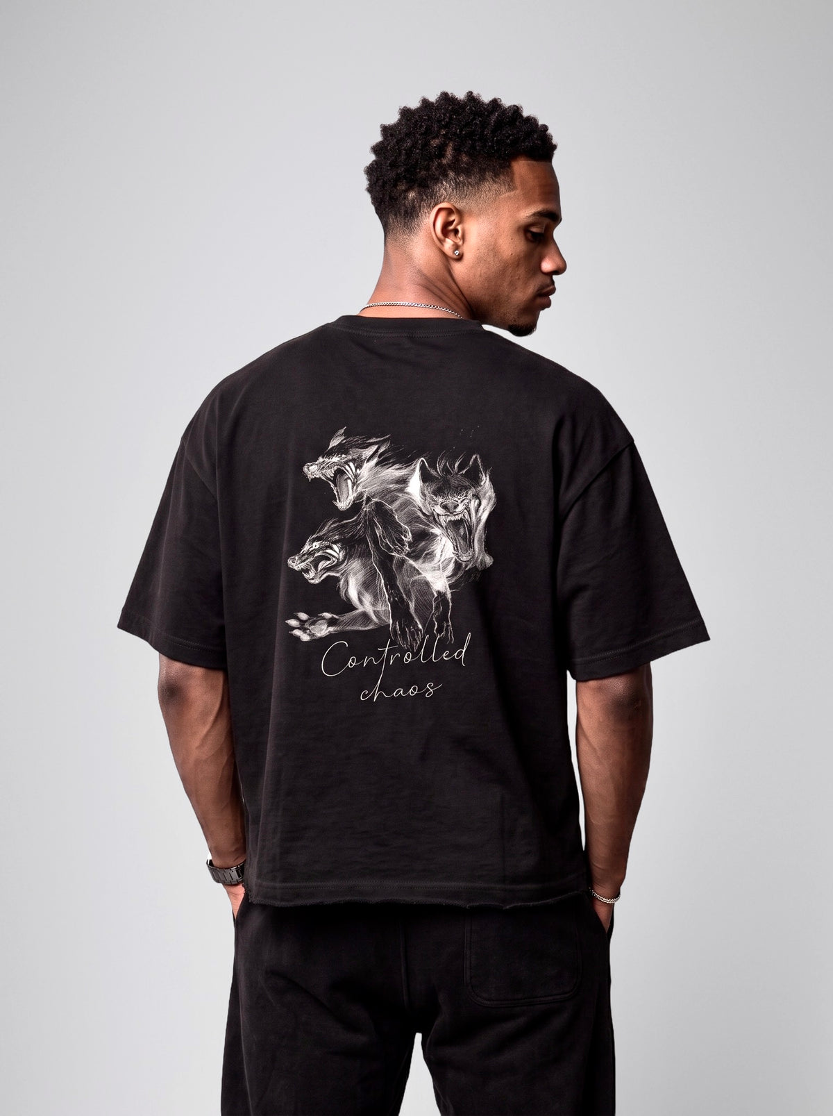 The Chaotic Wolf Tee - Black