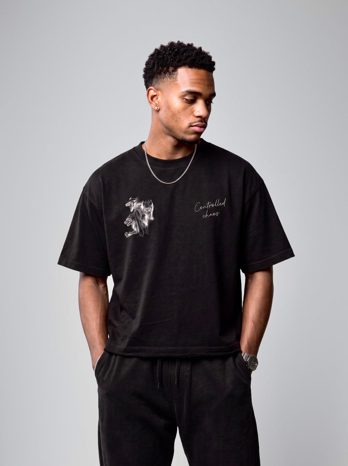 The Chaotic Wolf Tee - Black