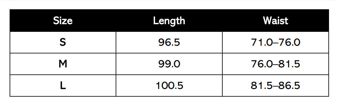 Size Chart (in cm)