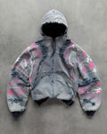 GRAFFITI DISTRESSED DENIM HOODIE